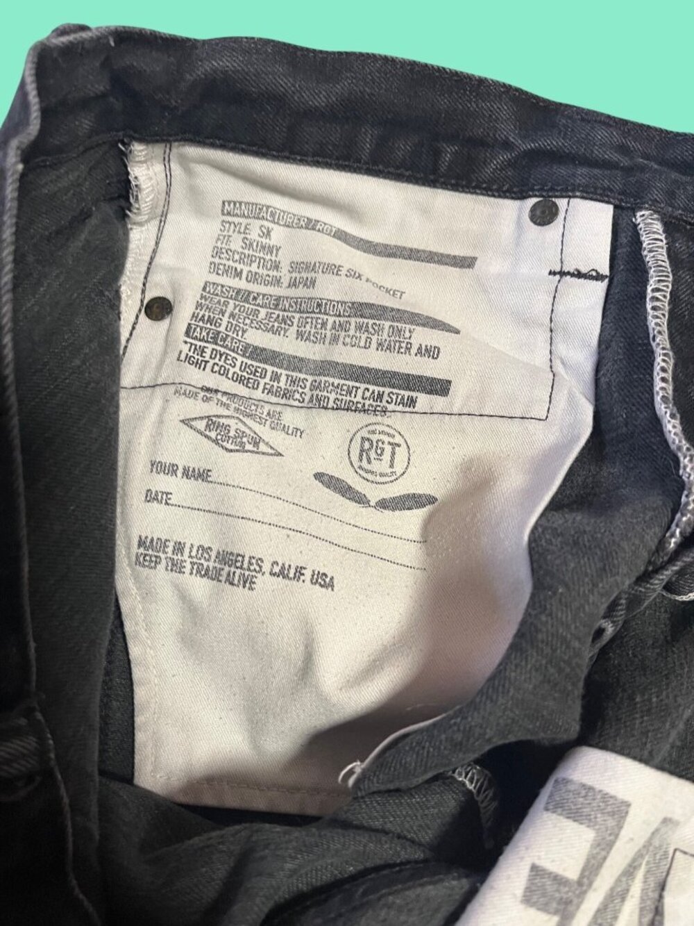 Rogue Territory Men's Black Raw Denim Jeans Sz 31 Straight Leg Frayed Hem USA - Picture 9 of 9